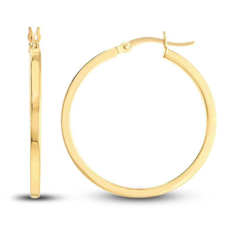 Polished Square Hoop Earrings 14k Yellow Gold 30mm Jared 9588