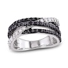 Thumbnail Image 1 of Black & White Diamond Ring 1 ct tw Round Sterling Silver