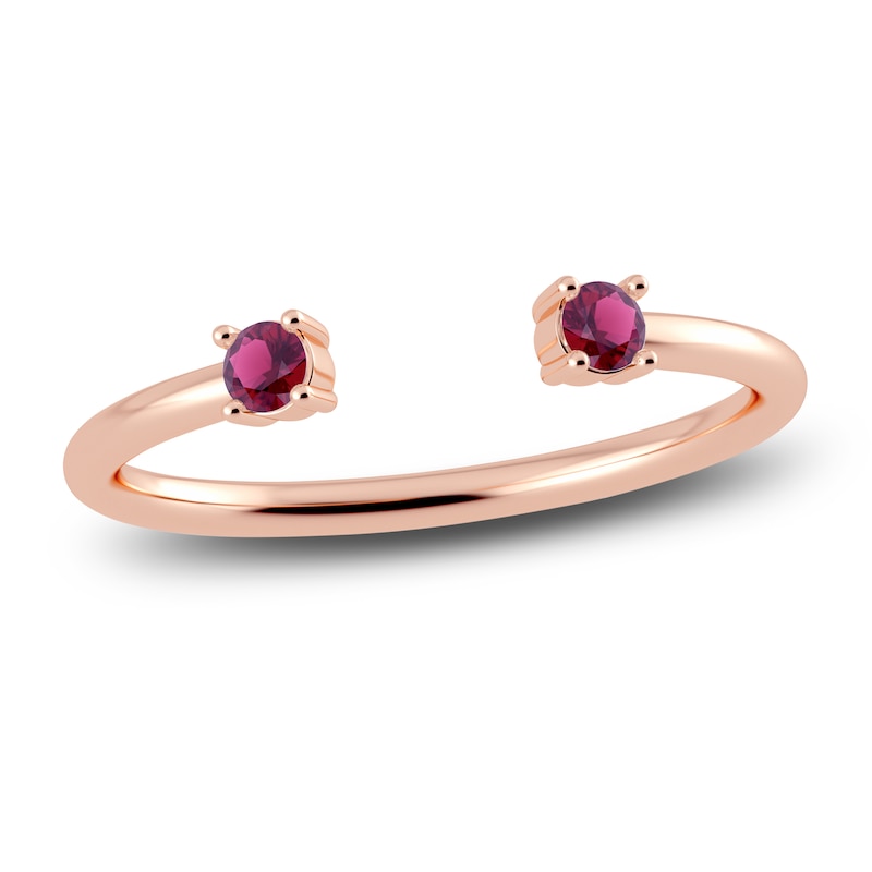 Juliette Maison Natural Rhodolite Garnet Cuff Ring 10K Rose Gold