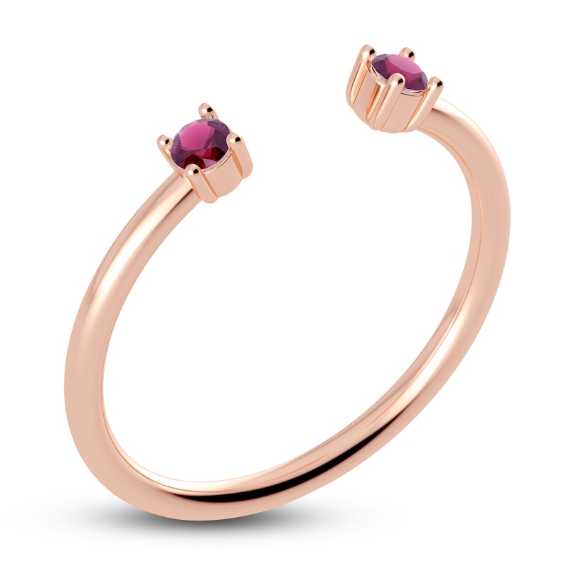 Main Image 2 of Juliette Maison Natural Rhodolite Garnet Cuff Ring 10K Rose Gold