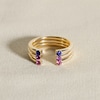 Thumbnail Image 4 of Juliette Maison Natural Ruby Cuff Ring 10K White Gold