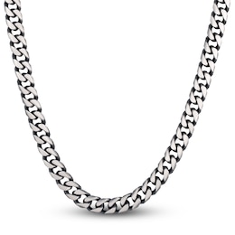 Curb Link Necklace Sterling Silver 24&quot; 9mm