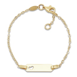 Children's ID Heart Bracelet 14K Yellow Gold 6&quot;