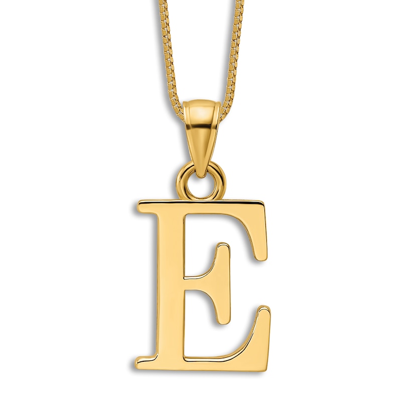 Main Image 1 of Initial E Necklace 14K Yellow Gold 18&quot;