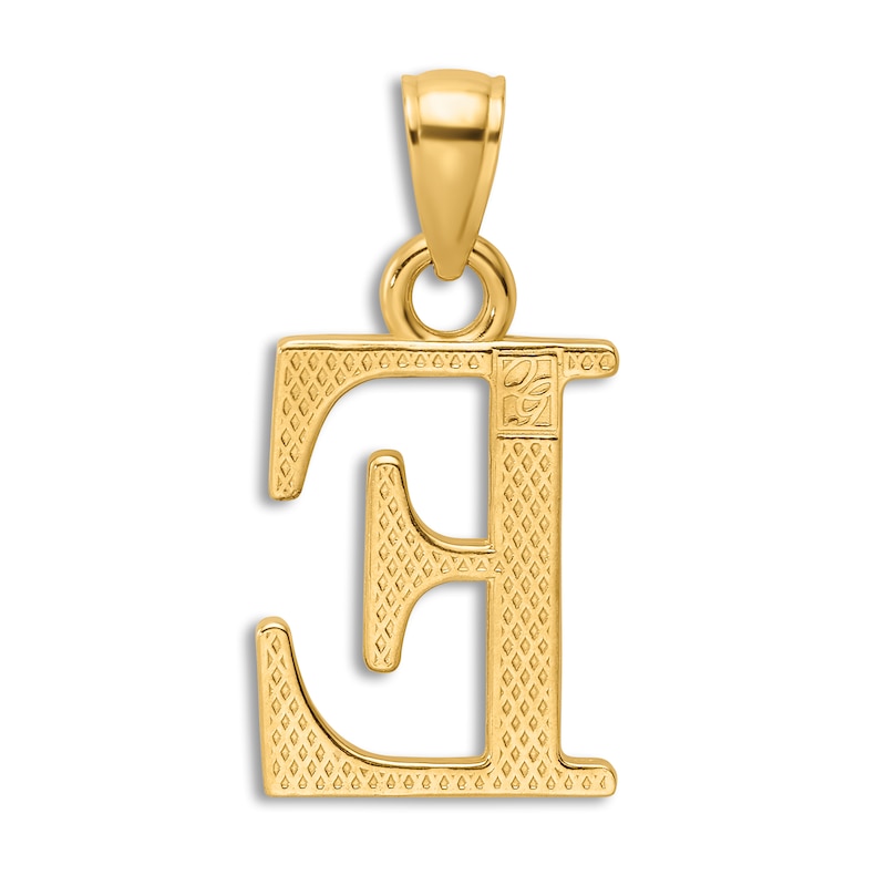 Main Image 3 of Initial E Necklace 14K Yellow Gold 18&quot;