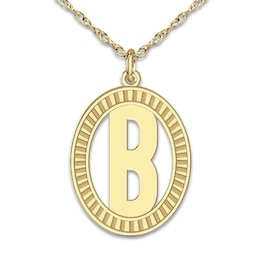 Initial Pendant Necklace 10K Yellow Gold 18&quot;