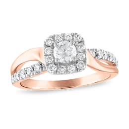 Diamond Engagement Ring 3/4 ct tw Round 14K Two-Tone