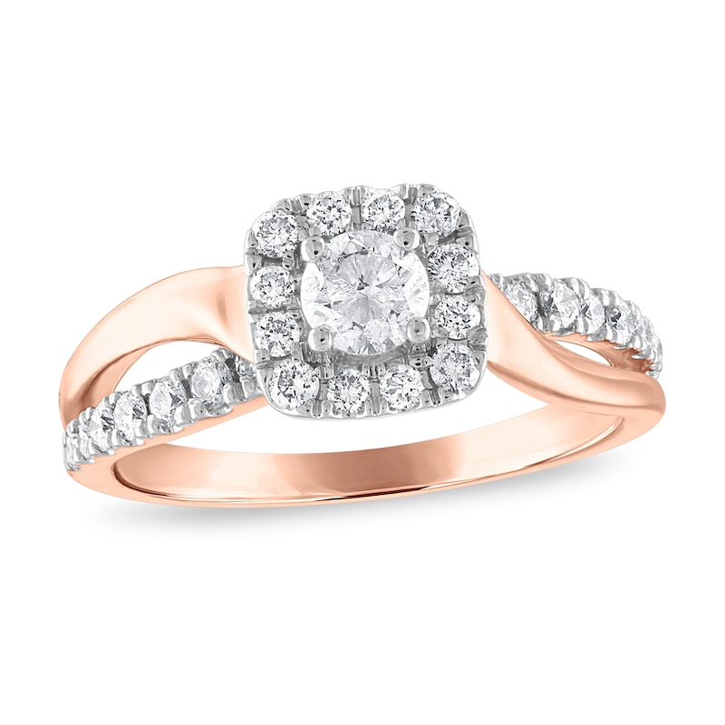 Main Image 1 of Diamond Engagement Ring 3/4 ct tw Round 14K Two-Tone