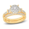 Thumbnail Image 1 of Diamond Halo Bridal Set 1 ct tw Round 14K Yellow Gold