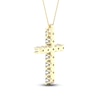 Thumbnail Image 4 of Lab-Created Diamond Cross Necklace 1 ct tw 14K Yellow Gold 18&quot;