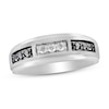 Thumbnail Image 1 of Men's Black & White Diamond Anniversary Band 1/2 ct tw Round 14K White Gold