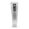 Thumbnail Image 2 of Men's Black & White Diamond Anniversary Band 1/2 ct tw Round 14K White Gold