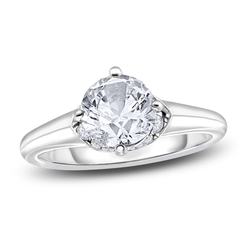 Main Image 1 of Diamond Solitaire Plus Ring 1-1/8 ct tw Round 14K White Gold