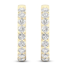 Lab-Created Diamond Inside-Out Hoop Earrings 1 ct tw 14K Yellow Gold