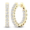 Thumbnail Image 3 of Lab-Created Diamond Inside-Out Hoop Earrings 1 ct tw 14K Yellow Gold