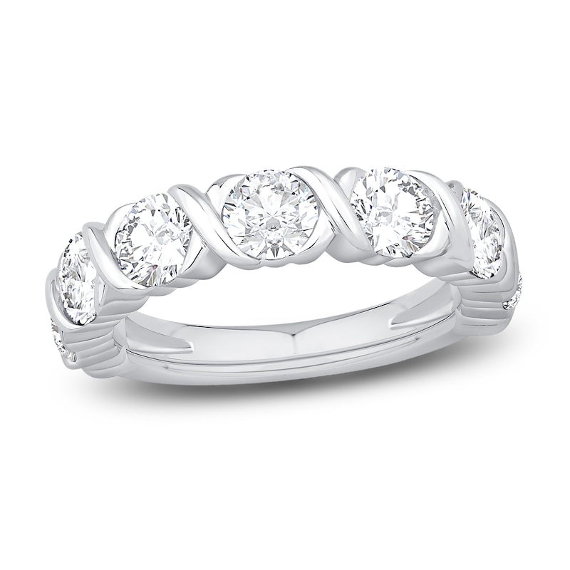 Lab-Created Diamond Anniversary Band 2-1/2 ct tw Round 14K White Gold ...