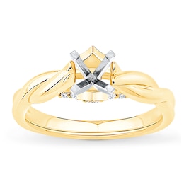 Diamond Engagement Ring Setting 1/8 ct tw Round 14K Yellow Gold