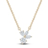 Thumbnail Image 1 of Round, Pear & Marquise-Cut Diamond Pendant Necklace 1/3 ct tw 10K Yellow Gold