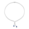 Thumbnail Image 1 of Le Vian Couture Cushion-Cut Natural Blue Sapphire Dangle Necklace 1-1/3 ct tw Diamonds 18K Vanilla Gold