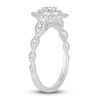 Thumbnail Image 2 of Pear & Round-Cut Diamond Double Halo Engagement Ring 1/2 ct tw 14K White Gold