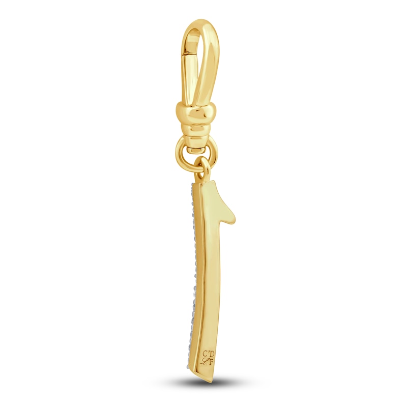 Main Image 2 of Charm'd by Lulu Frost Diamond Number 1 Charm 1/10 ct tw Pavé Round 10K Yellow Gold