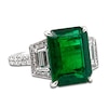 Thumbnail Image 1 of Natural Emerald & Diamond Ring 1-1/4 ct tw 18K White Gold