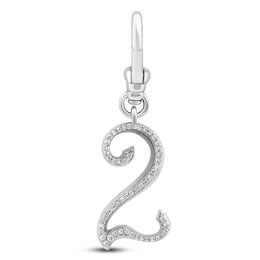 Charm'd by Lulu Frost Pavé Diamond Number 2 Charm 1/10 ct tw 10K White Gold
