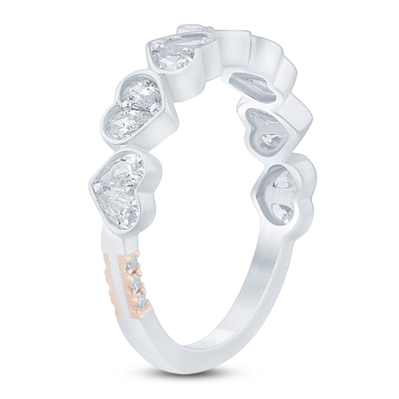 Pnina Tornai Lab-Created Diamond Heart Anniversary Ring 3/4 ct tw 14K White Gold