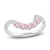 Thumbnail Image 0 of Lab-Created Pink & White Diamond Contour Anniversary Ring 3/4 ct tw 14K White Gold