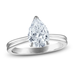 Certified Pear Diamond Solitaire Engagement Ring 1-1/2 ct tw 14K White Gold (I/I1)