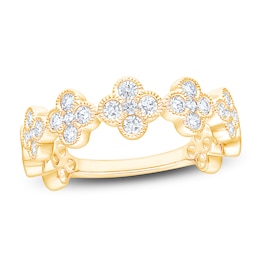 Diamond Clover Fashion Ring 1/2 ct tw 10K Yellow Gold