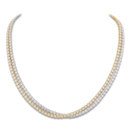A Link Diamond Layered Necklace 12-1/2 ct tw 18K Two-Tone Gold 16&quot;