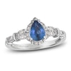 Thumbnail Image 0 of Le Vian Pear-Shaped Natural Blue Sapphire & Diamond Ring 1/6 ct tw Platinum