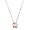 Thumbnail Image 2 of Certified Round-Cut Diamond Bezel-Set Solitaire Necklace 1/2 ct tw 14K Rose Gold 18&quot; (I1/I)