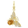 Thumbnail Image 1 of Charm'd by Lulu Frost Natural Citrine, Cultured Pearl & Diamond Bee Charm 1/4 ct tw 10K Yellow Gold