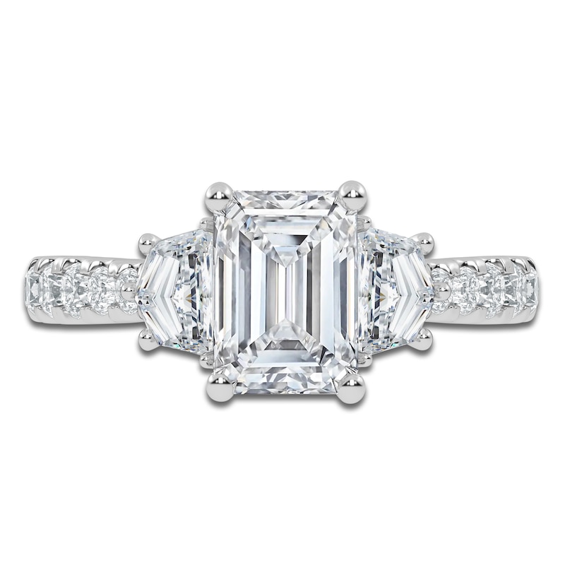 Lab-Created Emerald-Cut Diamond Engagement Ring 2 ct tw 14K White Gold