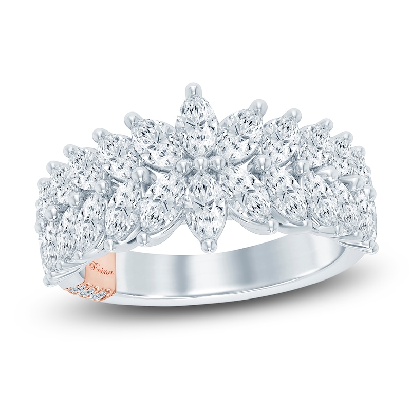 Main Image 1 of Pnina Tornai Marquise-Cut Lab-Created Diamond Two-Row Anniversary Ring 1-3/4 ct tw 14K White Gold