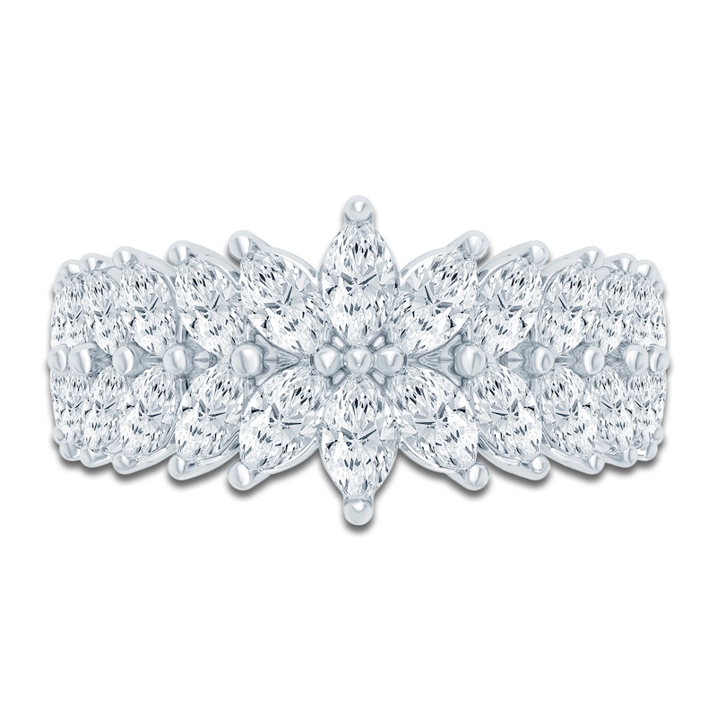 Main Image 3 of Pnina Tornai Marquise-Cut Lab-Created Diamond Two-Row Anniversary Ring 1-3/4 ct tw 14K White Gold