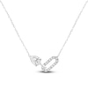 Thumbnail Image 1 of Pear-Shaped & Round-Cut Lab-Created Diamond Paperclip Link Necklace 1/2 ct tw 14K White Gold 18&quot;