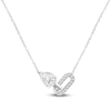 Thumbnail Image 2 of Pear-Shaped & Round-Cut Lab-Created Diamond Paperclip Link Necklace 1/2 ct tw 14K White Gold 18&quot;