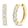 Thumbnail Image 2 of Brilliant Moments Diamond Five-Stone Hoop Earrings 3/4 ct tw 14K Yellow Gold