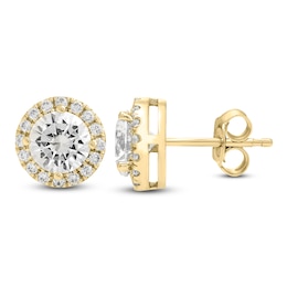 Brilliant Moments Diamond Halo Stud Earrings 3 ct tw 14K Yellow Gold