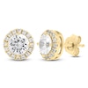 Thumbnail Image 2 of Brilliant Moments Diamond Halo Stud Earrings 3 ct tw 14K Yellow Gold