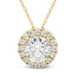 Brilliant Moments Diamond Halo Necklace 2-1/2 ct tw 14K Yellow Gold 18&quot;