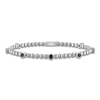 Thumbnail Image 1 of Black Diamond Bezel-Set Beaded Flex Bangle Bracelet 3/4 ct tw Sterling Silver