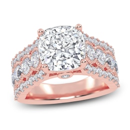 Cushion-Cut Created By Jared Studio Lab-Created Diamond Engagement Ring 4-3/4 ct tw 14K Rose Gold