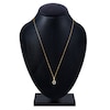 Thumbnail Image 4 of Montana Blue Oval-Cut Natural Sapphire & Diamond Halo Necklace 1/10 ct tw 14K Yellow Gold 18&quot;