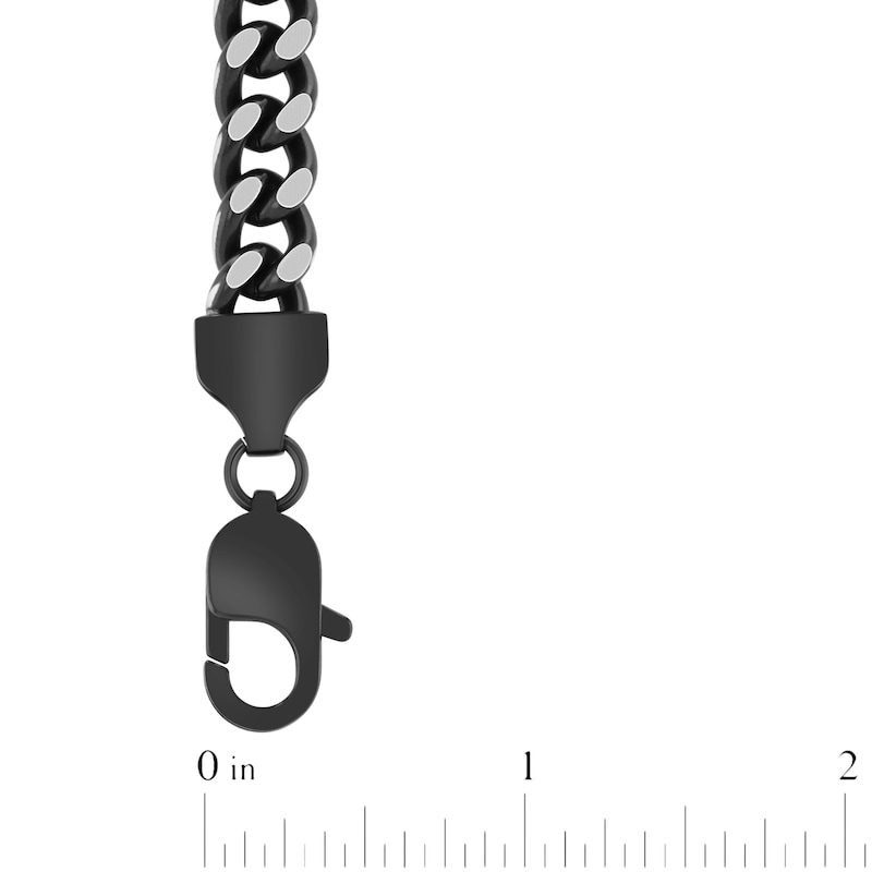 Main Image 4 of Men's Curb Chain Necklace 9mm Black Ion-Plated Stainless Steel 24&quot;