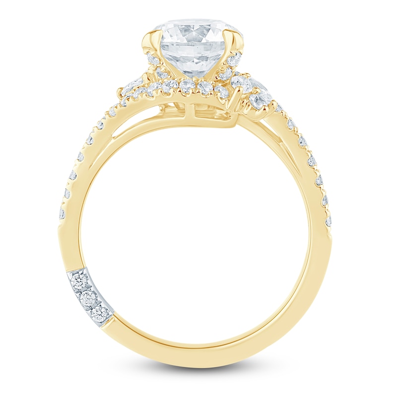 Main Image 4 of Pnina Tornai Round-Cut Lab-Created Diamond Bypass Ring 2 ct tw 14K Yellow Gold