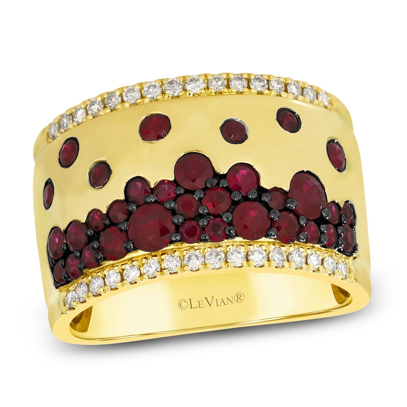 Main Image 1 of Le Vian Tramonto D'Oro Natural Ruby Ring 1/5 ct tw Diamonds 14K Honey Gold